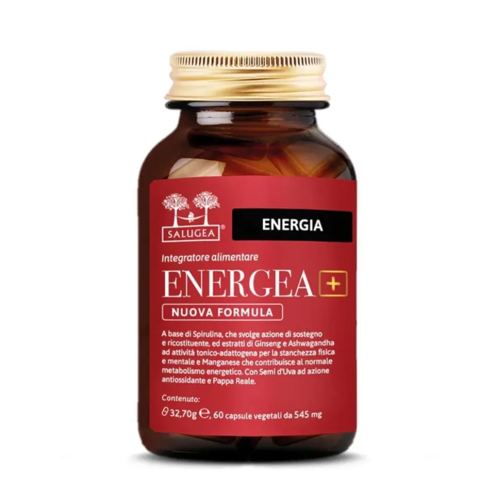 Salugea Energea+ Nuova Formula Integratore Energia e Vitalità, 60 Capsule Vegetali