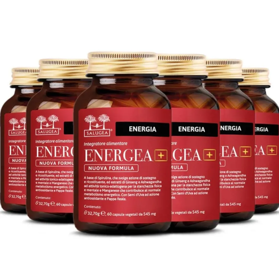 Salugea Energea+ Nuova Formula Integratore Energia e Vitalità, 60 Capsule Vegetali