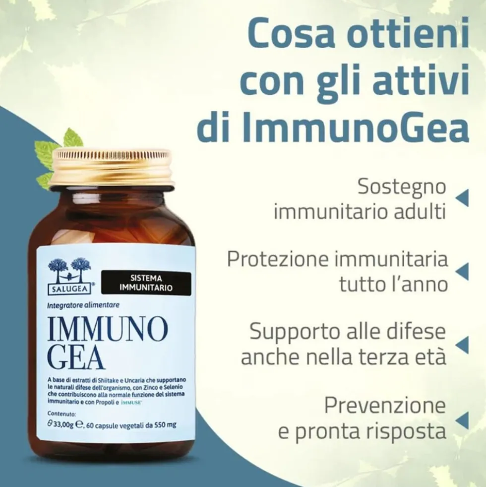 Salugea ImmunoGea Integratore Difese Immunitarie Adulti, 60 Capsule Vegetali