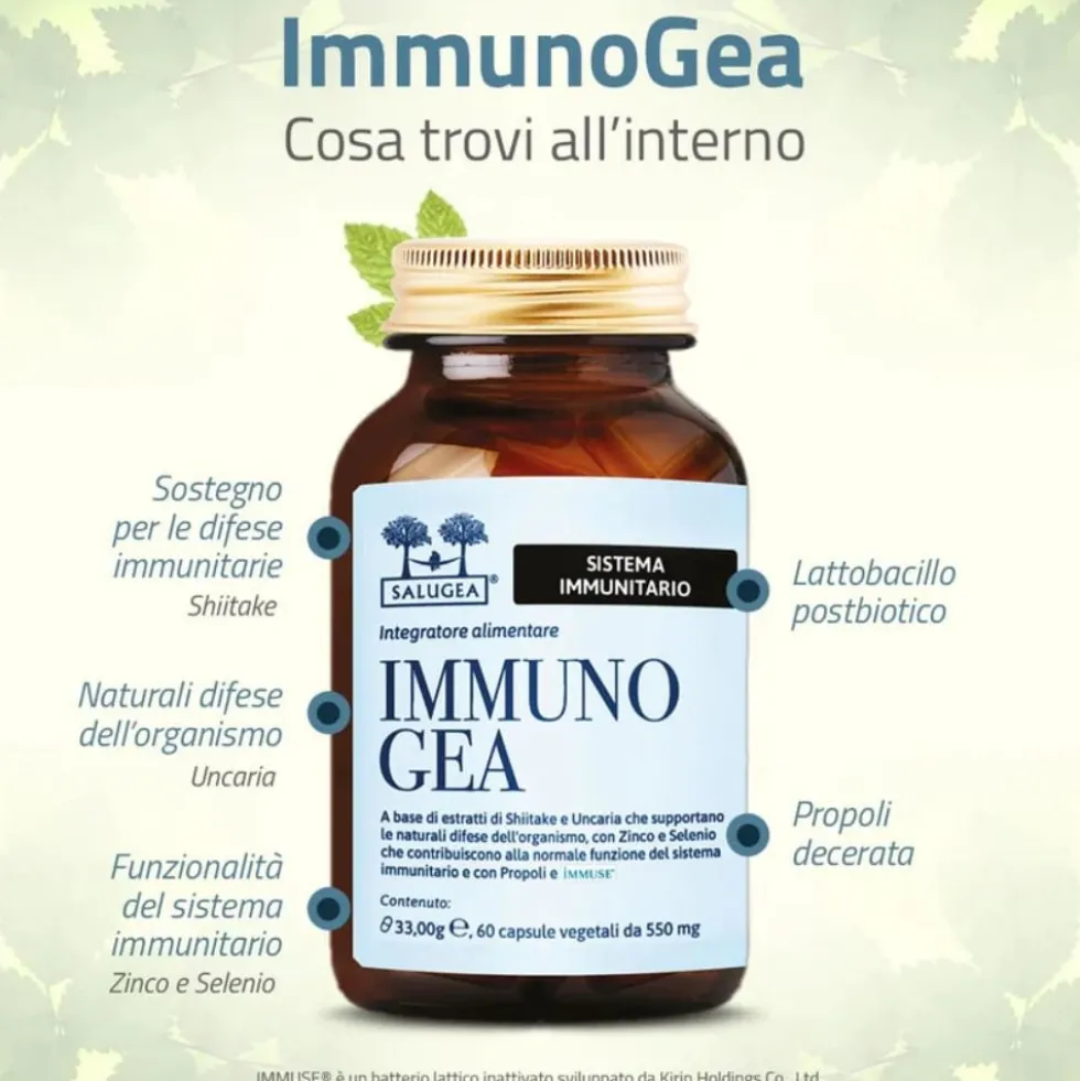Salugea ImmunoGea Integratore Difese Immunitarie Adulti, 60 Capsule Vegetali