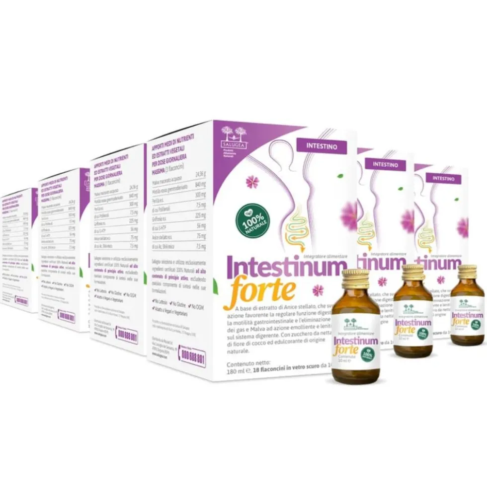 Salugea Intestinum Forte Integratore Intestino, 18 Flaconcini
