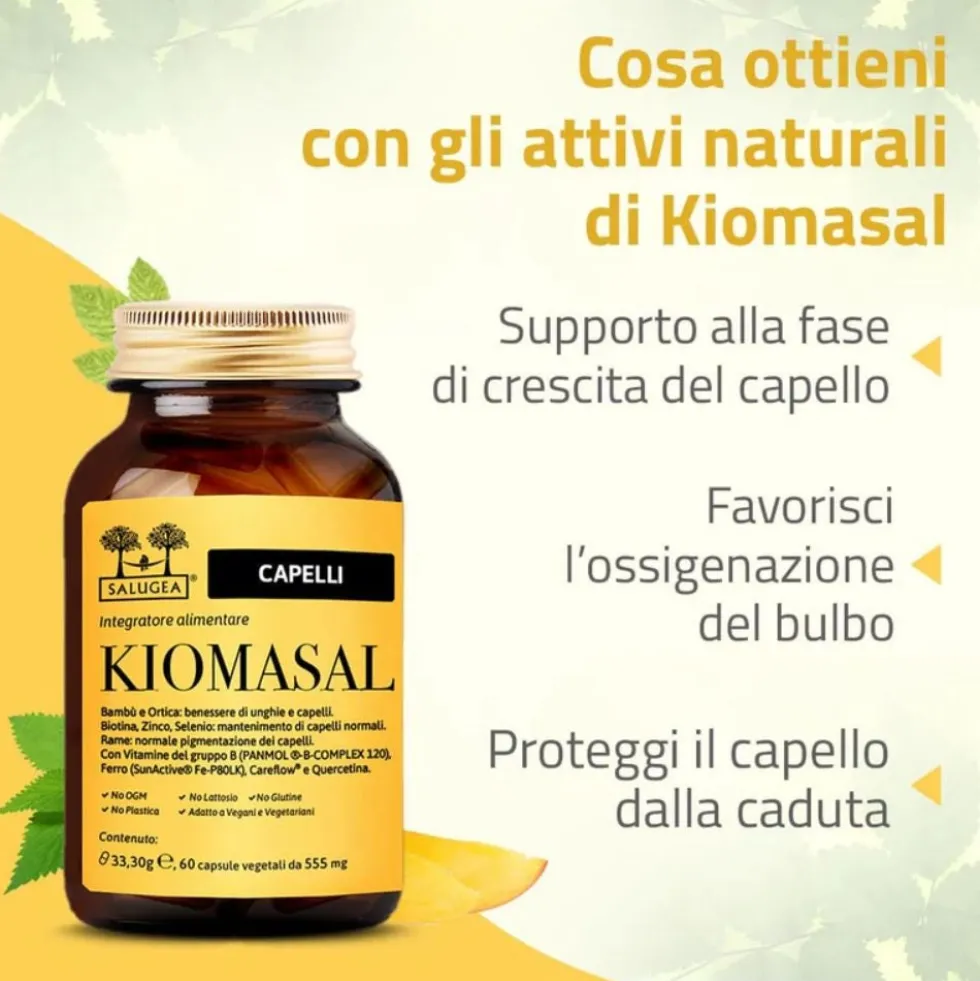 Salugea Kiomasal Integratore Capelli Pelle e Unghie, 60 Capsule Vegetali