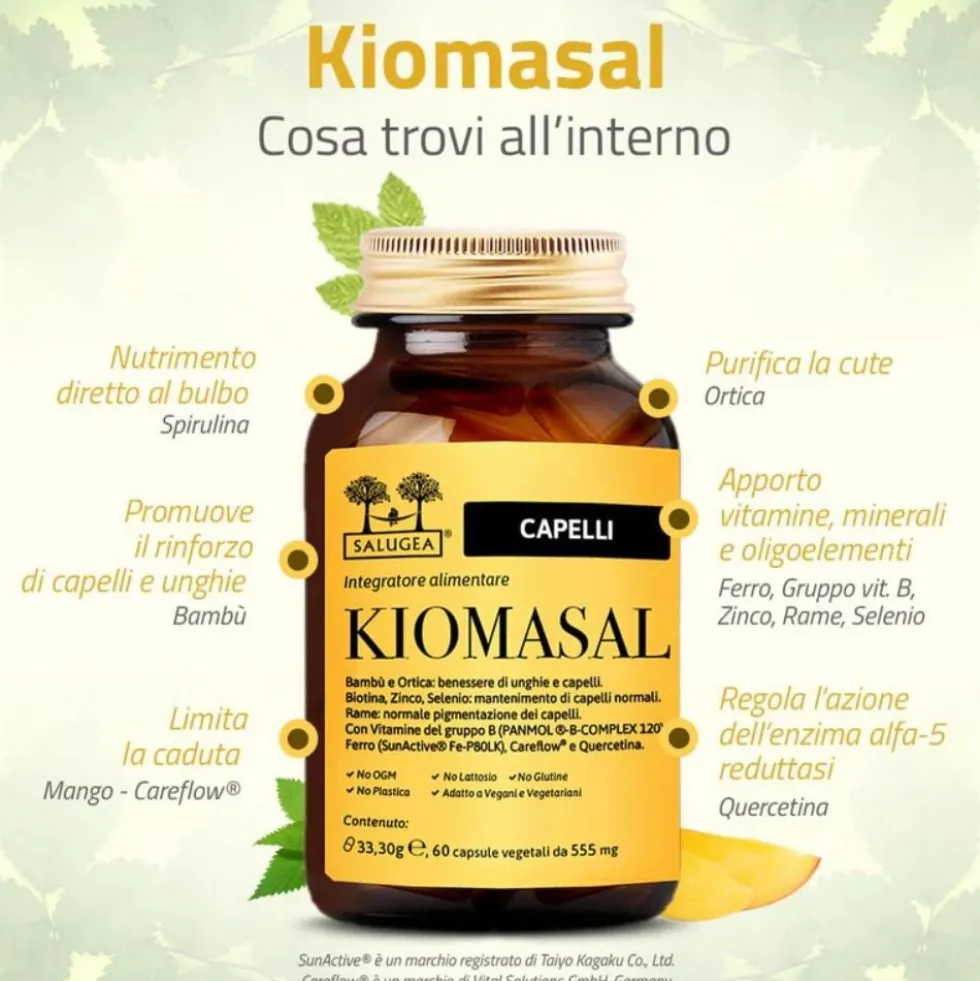 Salugea Kiomasal Integratore Capelli Pelle e Unghie, 60 Capsule Vegetali
