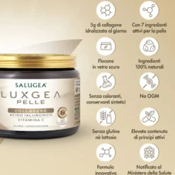 Salugea LuxGea Pelle Integratore di Collagene da Bere Bellezza Pelle, 130g
