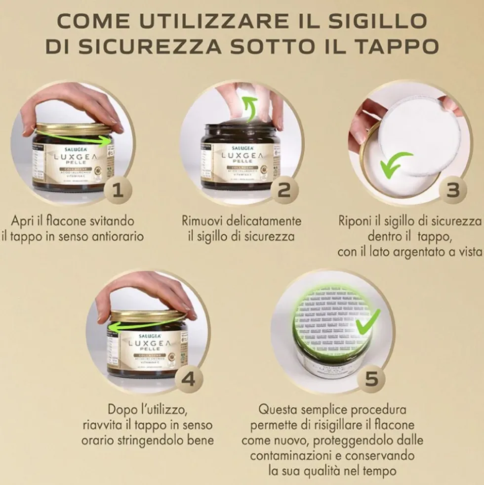 Salugea LuxGea Pelle Integratore di Collagene da Bere Bellezza Pelle, 130g