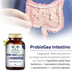 Salugea ProbioGea Intestino Integratore Probiotico, 60 Capsule Vegetali Acido-Resistenti