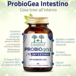 Salugea ProbioGea Intestino Integratore Probiotico, 60 Capsule Vegetali Acido-Resistenti