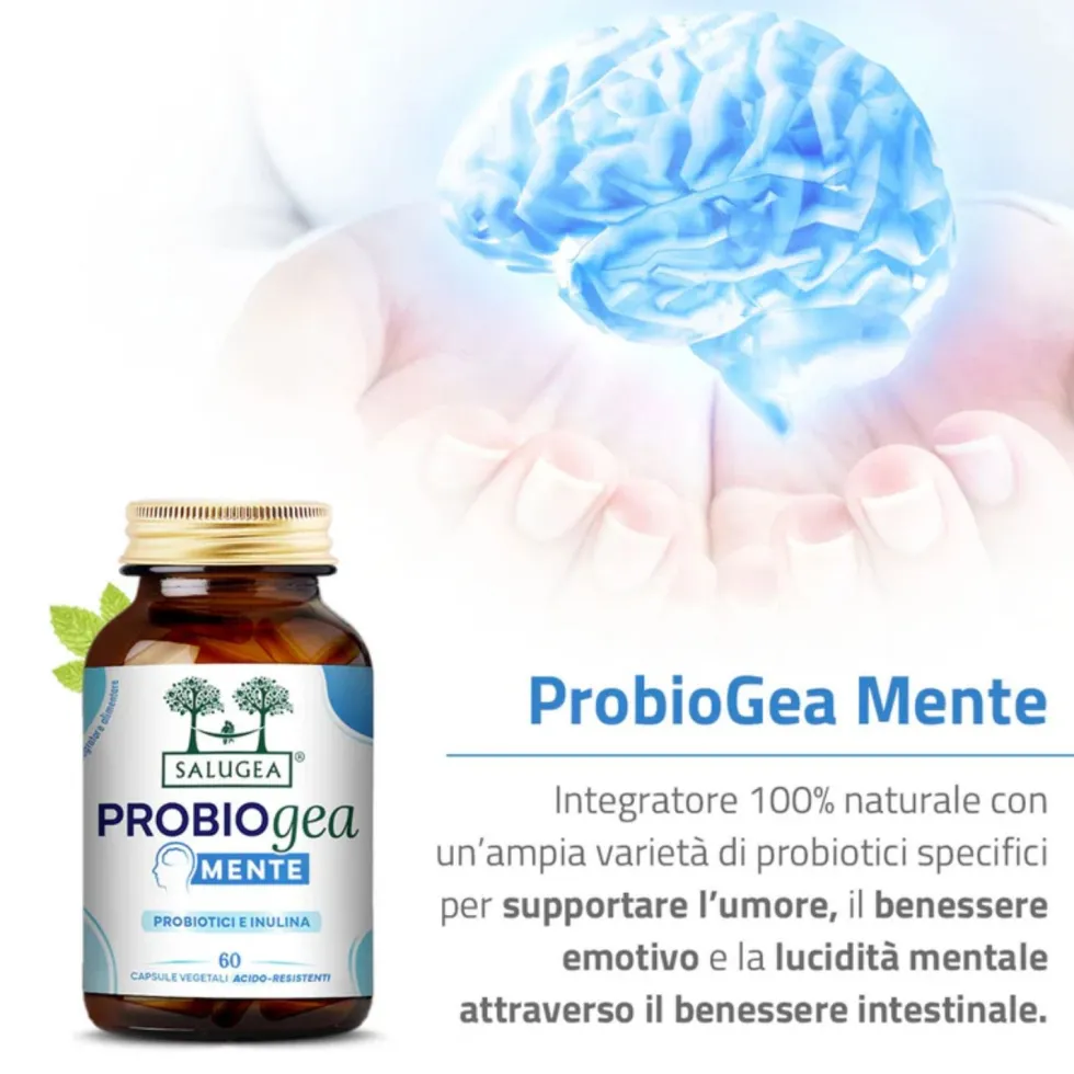 Salugea ProbioGea Mente Integratore Probiotico per l’Umore, 60 Capsule Vegetali Acido-Resistenti
