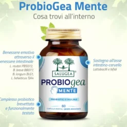 Salugea ProbioGea Mente Integratore Probiotico per l’Umore, 60 Capsule Vegetali Acido-Resistenti