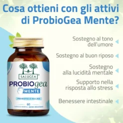 Salugea ProbioGea Mente Integratore Probiotico per l’Umore, 60 Capsule Vegetali Acido-Resistenti