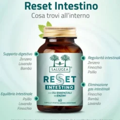 Salugea Reset Intestino Integratore Detox, 60 Capsule Vegetali Acido-Resistenti