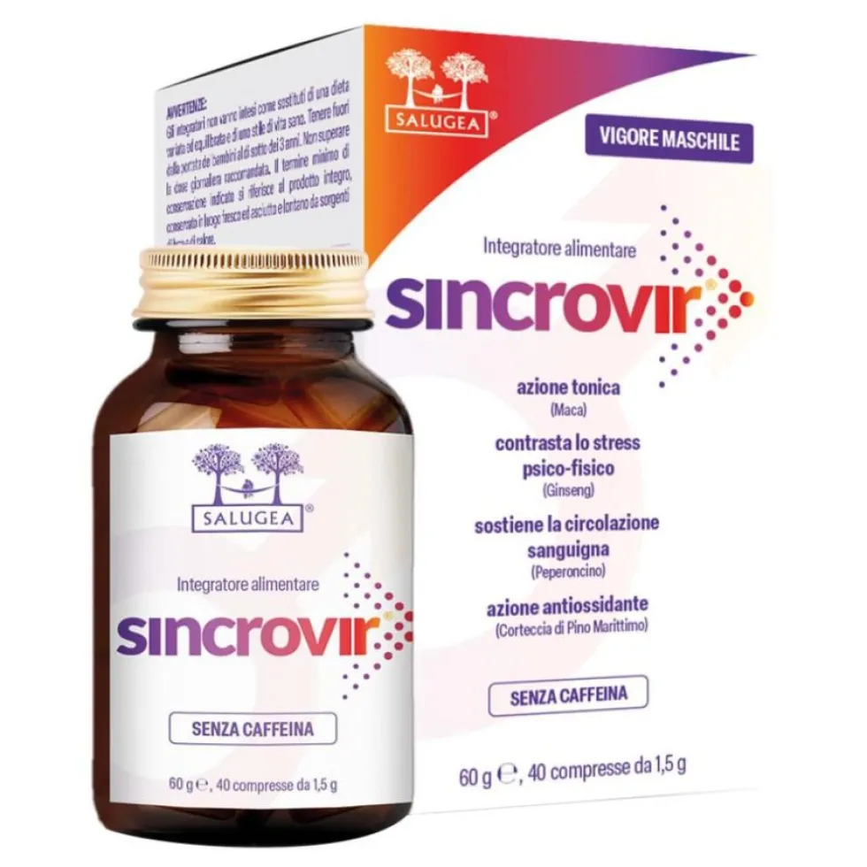 Salugea Sincrovir - Integratore tonico e antiossidante per la circolazione sanguigna, 40 compresse