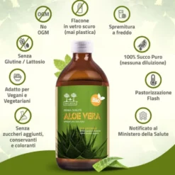 Salugea Succo Aloe Vera Bio Integratore Digestione e Depurazione, 500ml