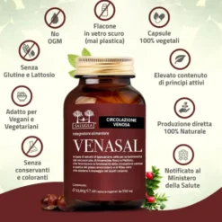 Salugea Venasal Integratore Circolazione Venosa, 60 Capsule Vegetali