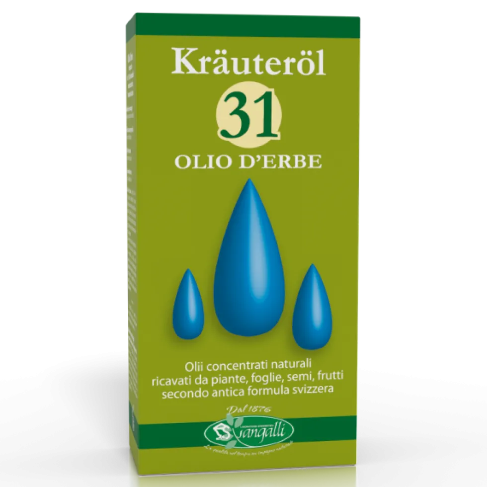 Sangalli Krauterol 31 - Olio essenziale multiuso per il corpo e i massaggi, olio Sangalli 100 ml