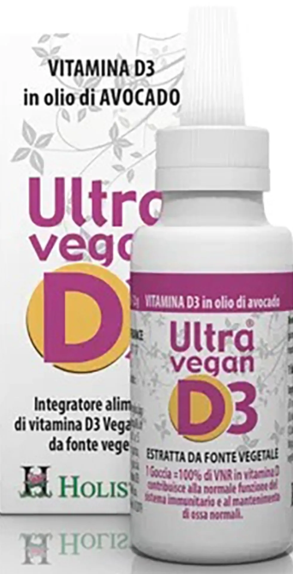 Sangalli Ultra Vegan D3 - Integratore Sangalli in gocce per le difese immunitarie e le ossa, 8 ml