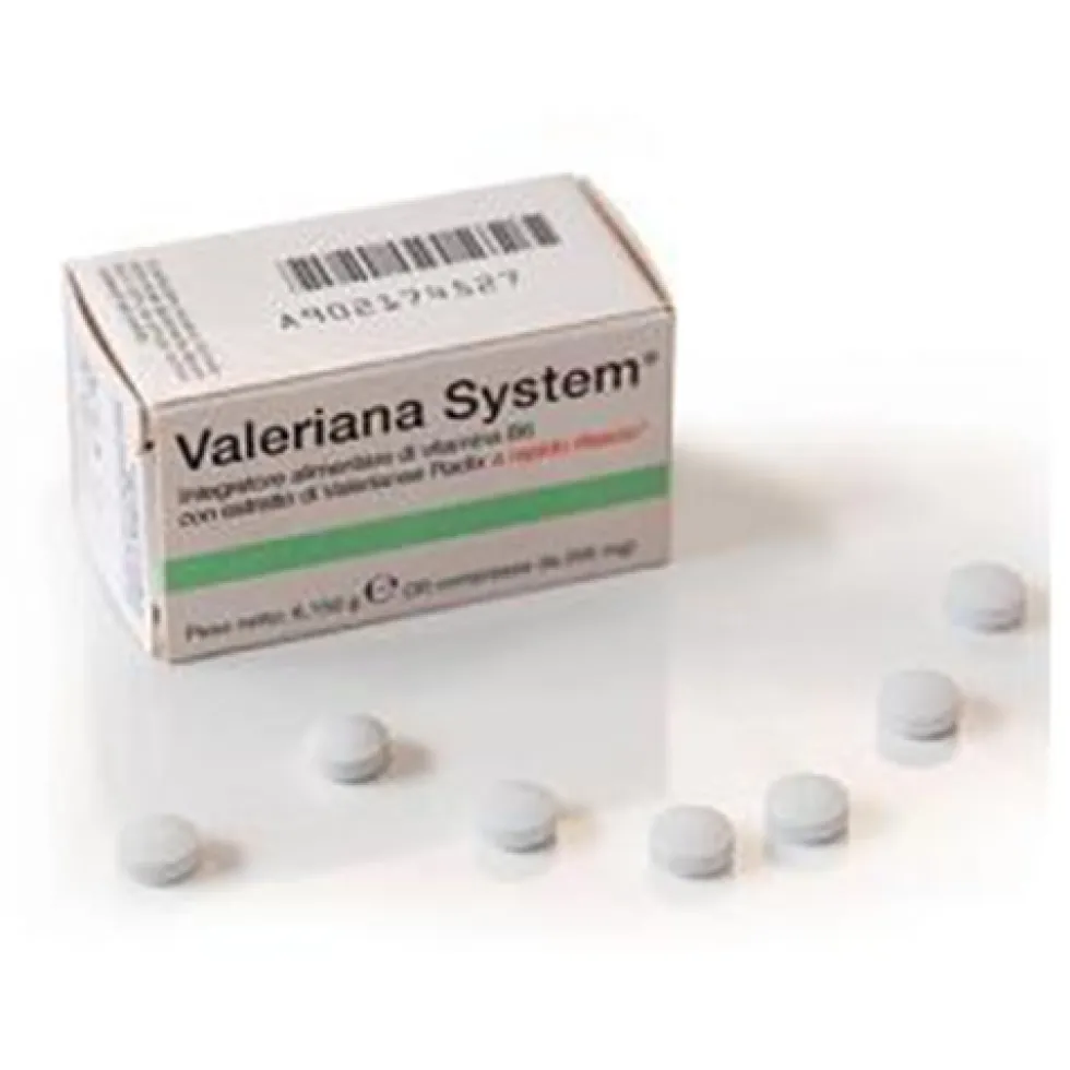 Sanifarma Valeriana System Integratore - Rimedio naturale per lo stress e il rilassamento, 30 compresse