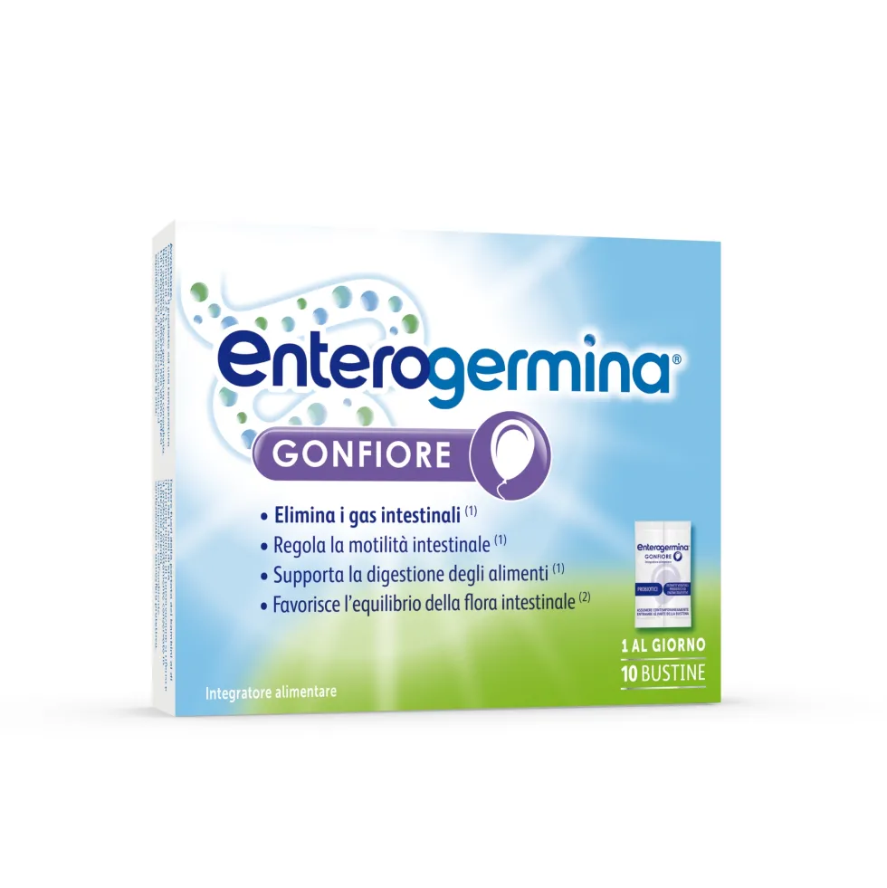 Sanofi Enterogermina Gonfiore Integratore Alimentare, 10 Bustine