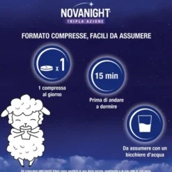 Sanofi Novanight - Tripla Azione Integratore a Rilascio Rapido, 30 Compresse