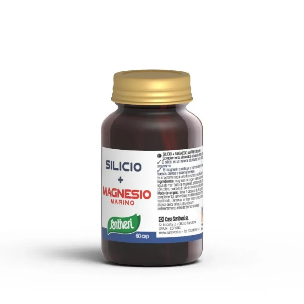 Santiveri Silicio + Magnesio Marino Integratore Alimentare, 60 capsule