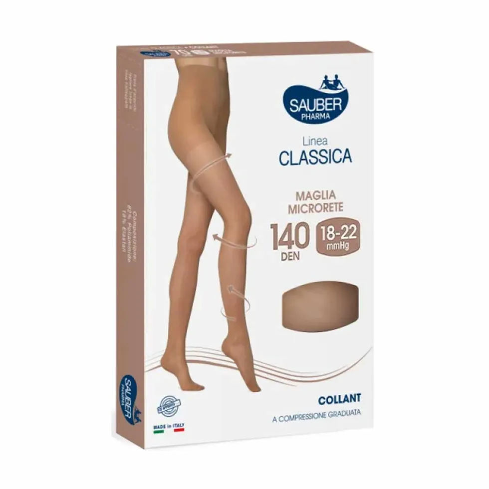 Sauber collant Sauber Linea Classica 140 denari glacè taglia 4 - Calza per il microcircolo, 1 paio