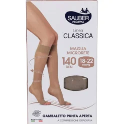 Sauber Gambaletto 140 DEN 18-22 mmHg Punta Aperta per il microcircolo taglia 4 colore medio