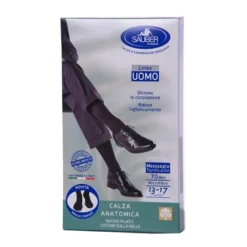 Sauber Uomo QSkin Calza 70 DEN 13-17 mmHg compressione graduata taglia L colore nero, 1 paio