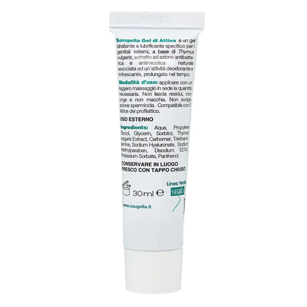 Saugella Attiva - Gel Intimo a pH 5.5 Umettante Protettivo e Antiodore, 30ml