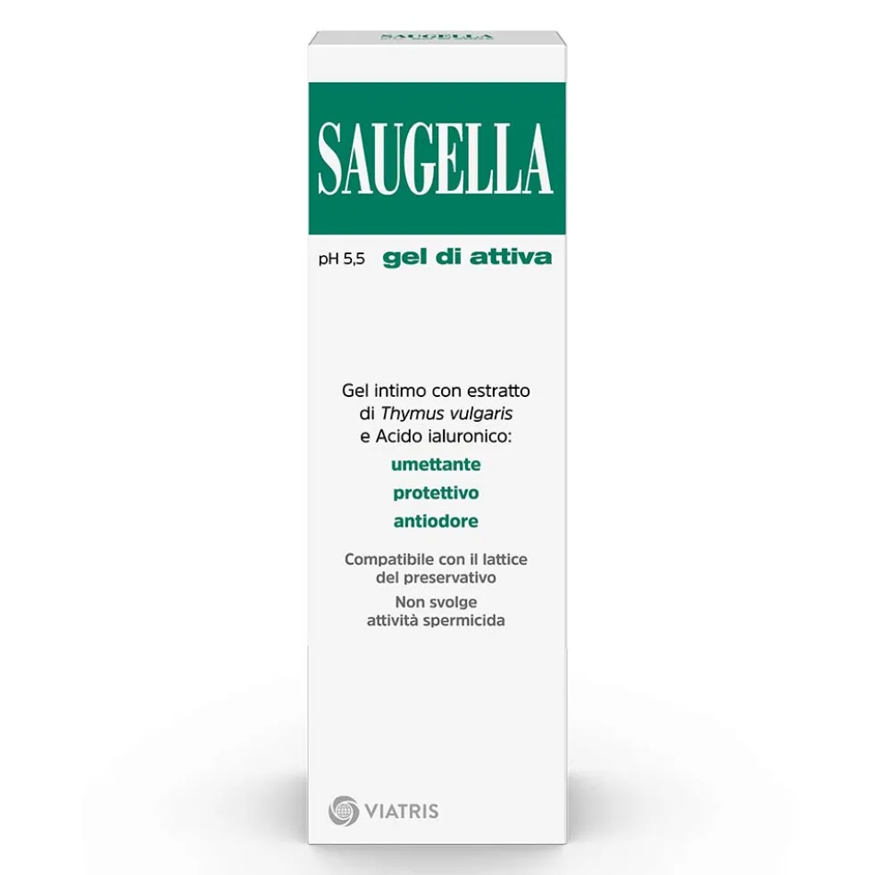 Saugella Attiva - Gel Intimo a pH 5.5 Umettante Protettivo e Antiodore, 30ml