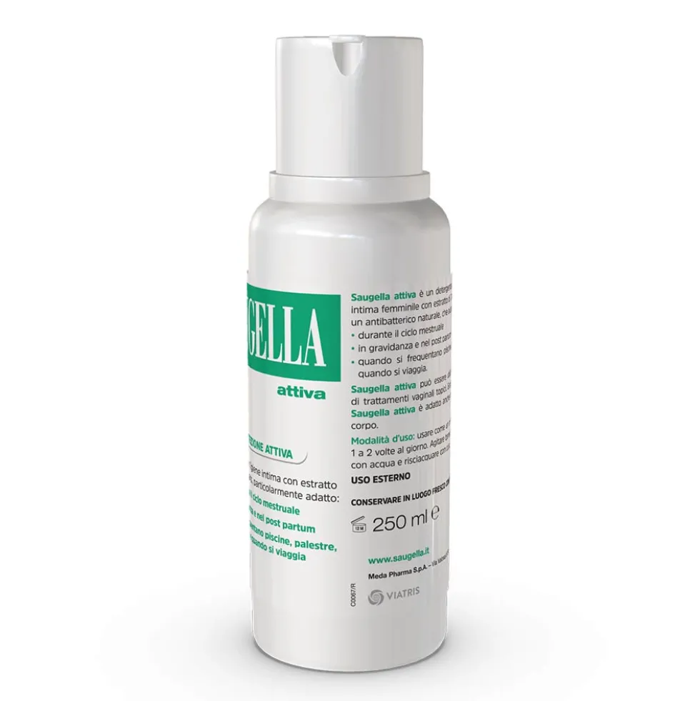 Saugella Attiva Verde - Detergente Intimo a pH 3.5 con Estratto di Timo, 250ml