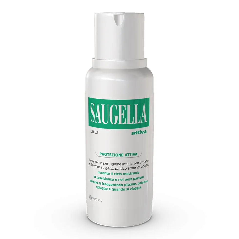 Saugella Attiva Verde - Detergente Intimo a pH 3.5 con Estratto di Timo, 250ml
