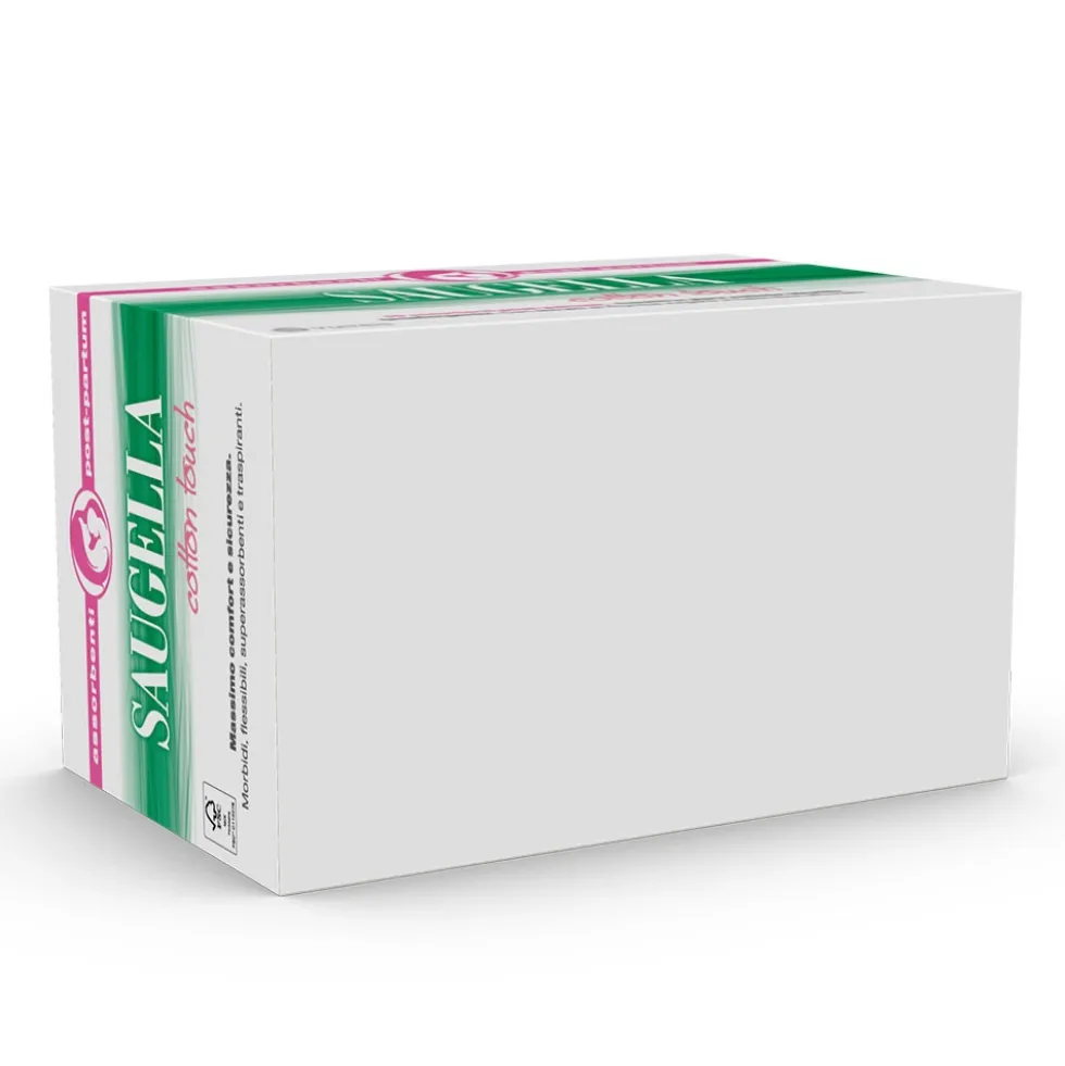 Saugella Cotton Touch - Assorbenti post partum per le perdite abbondanti, 10 pezzi