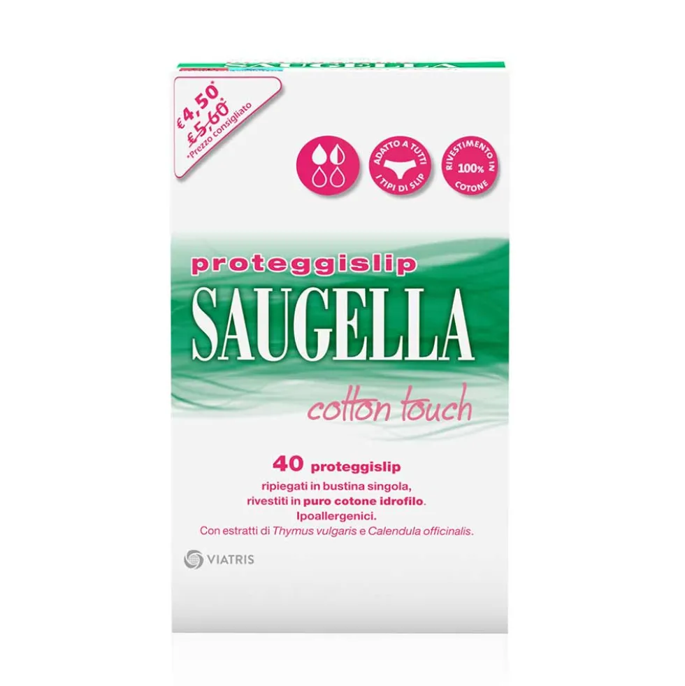 Saugella Cotton Touch - Proteggislip 100% Cotone Ipoallergenici, 40 Pezzi
