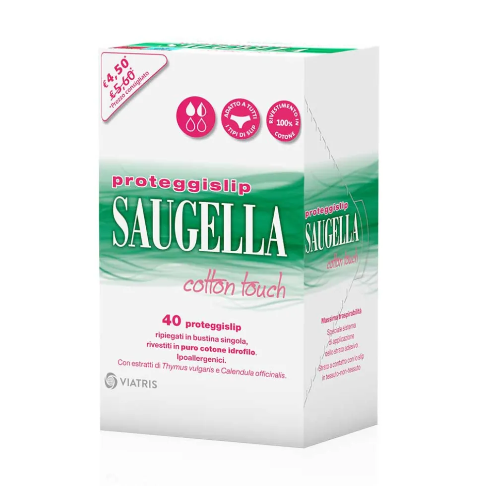 Saugella Cotton Touch - Proteggislip 100% Cotone Ipoallergenici, 40 Pezzi