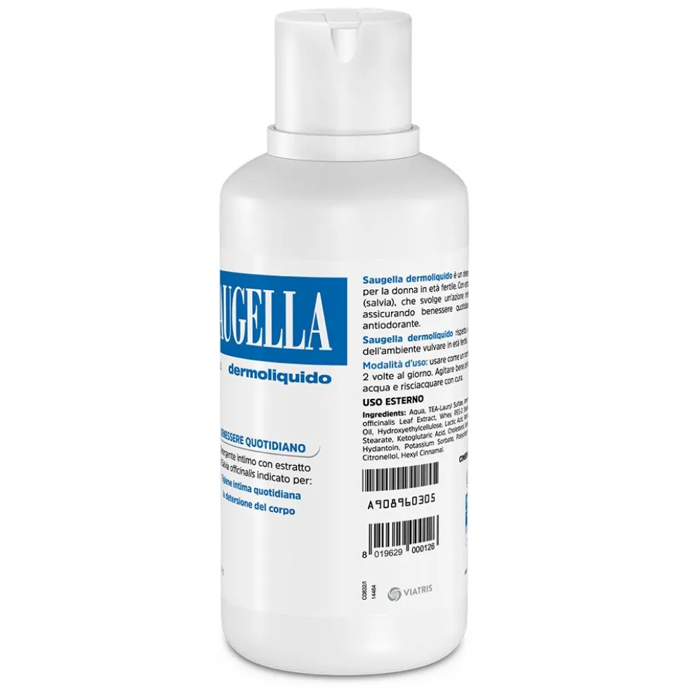 Saugella Dermoliquido - Detergente Intimo a pH 3.5 con Estratto di Salvia, 500ml