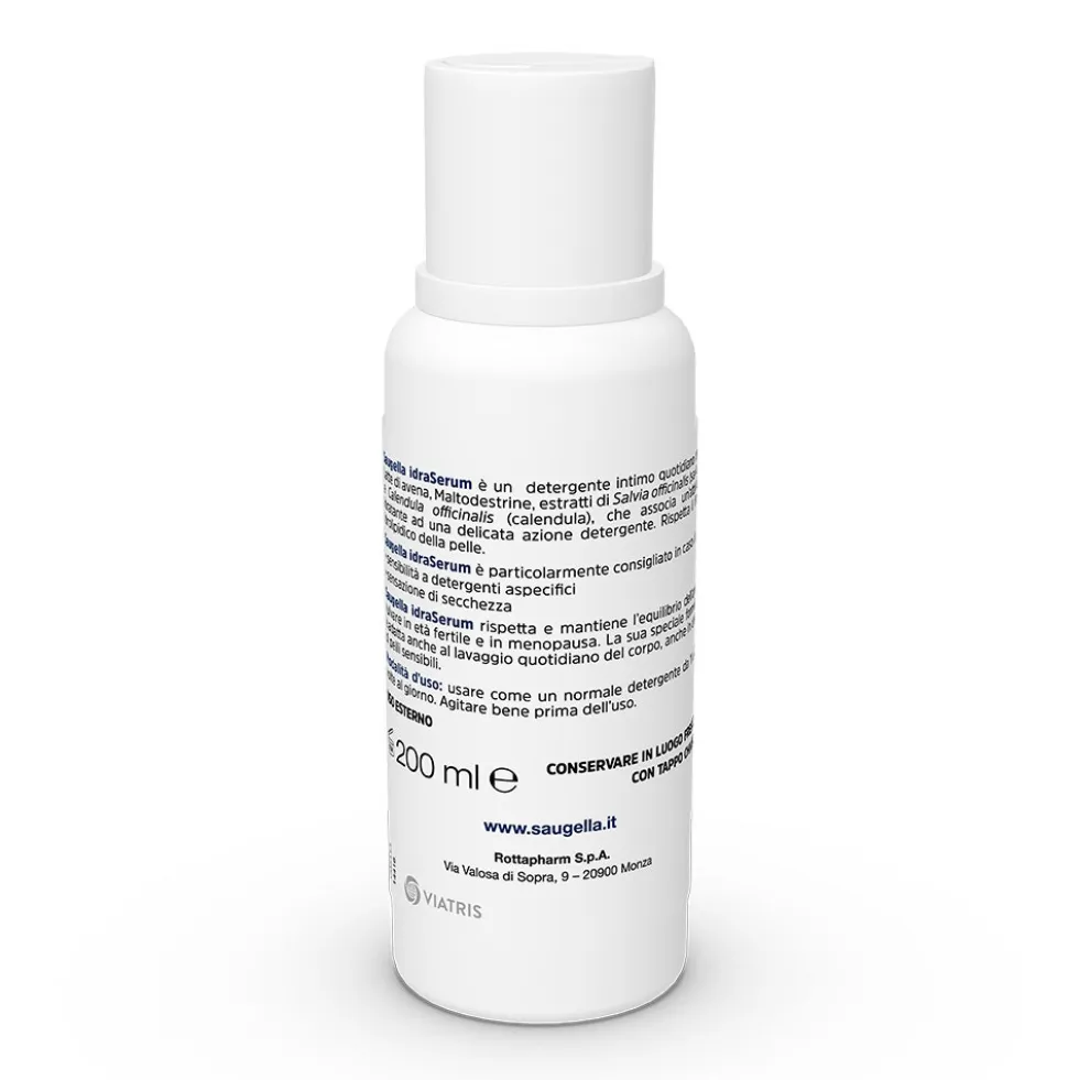 Saugella IdraSerum - Detergente Intimo a pH 4.5 con Latte di Avena, 200ml