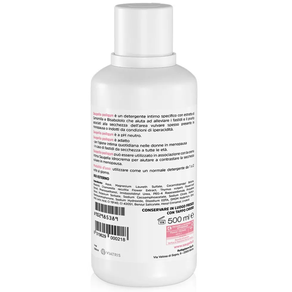 Saugella Poligyn - Detergente Intimo a pH Neutro con Camomilla Bisabololo, 500ml