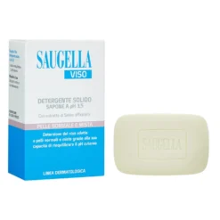 Saugella Viso - Detergente Viso Sapone Solido pH 3.5 Pelle Normale Mista, 100g