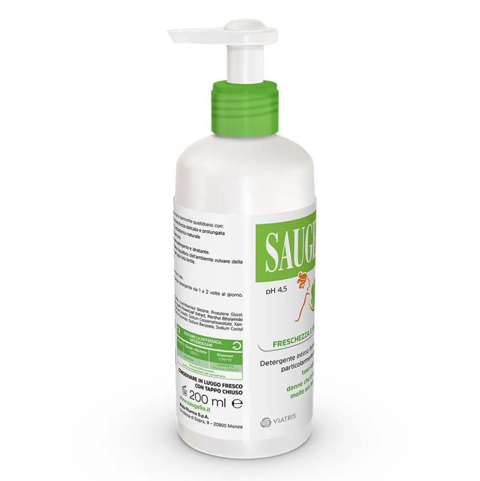 Saugella You Fresh - Detergente Intimo a pH 4.5 con Timo e Calendula, 200ml