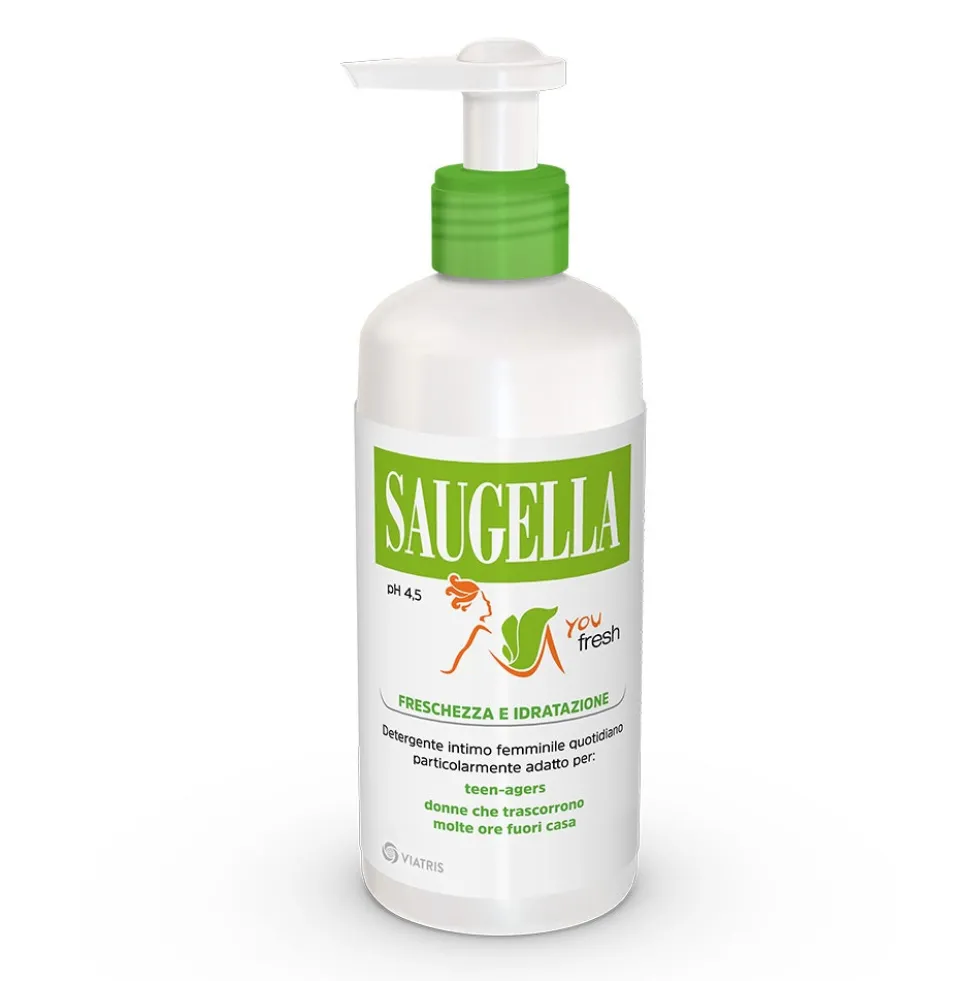 Saugella You Fresh - Detergente Intimo a pH 4.5 con Timo e Calendula, 200ml