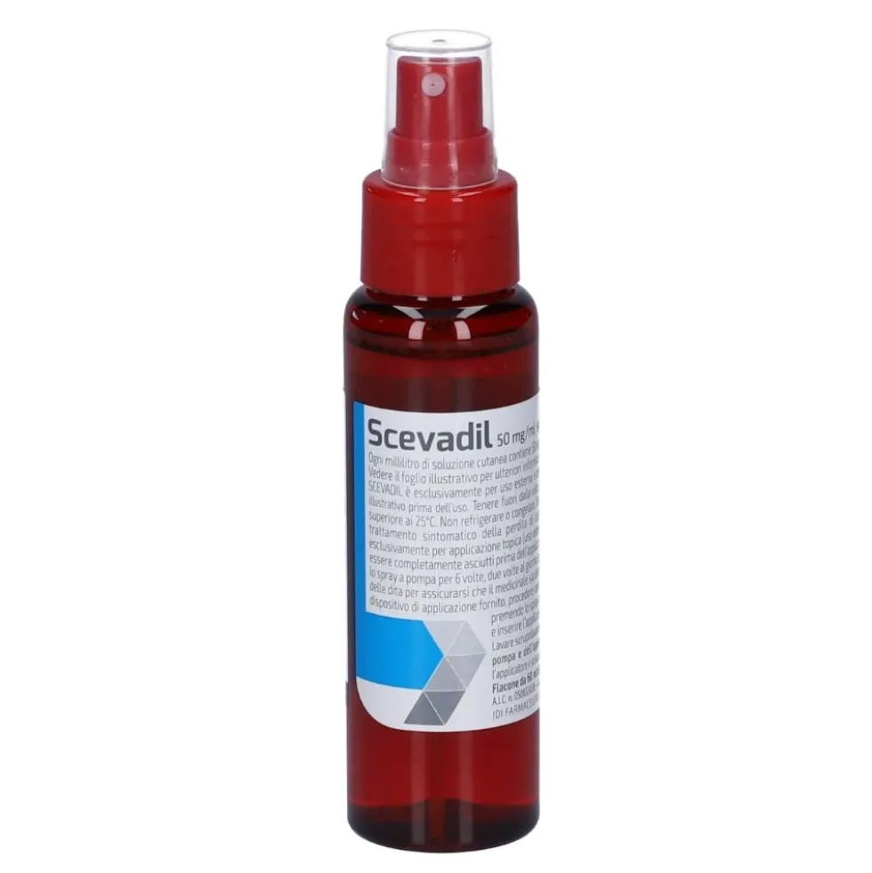 Scevadil 50mg Minoxidil Soluzione Cutanea per Alopecia Androgenica, 60ml