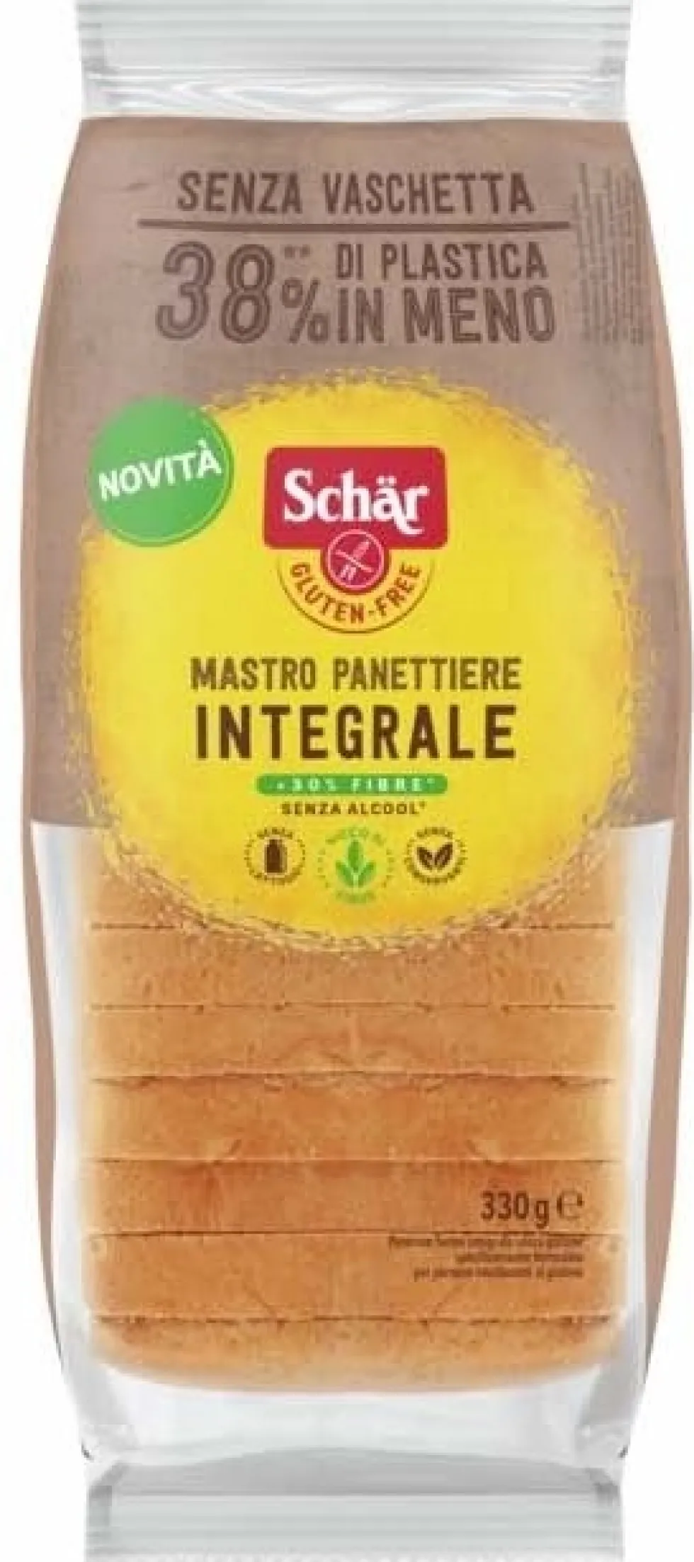 Schar Mastro Panettiere Integrale - Pane integrale senza glutine per intolleranti, 330 g