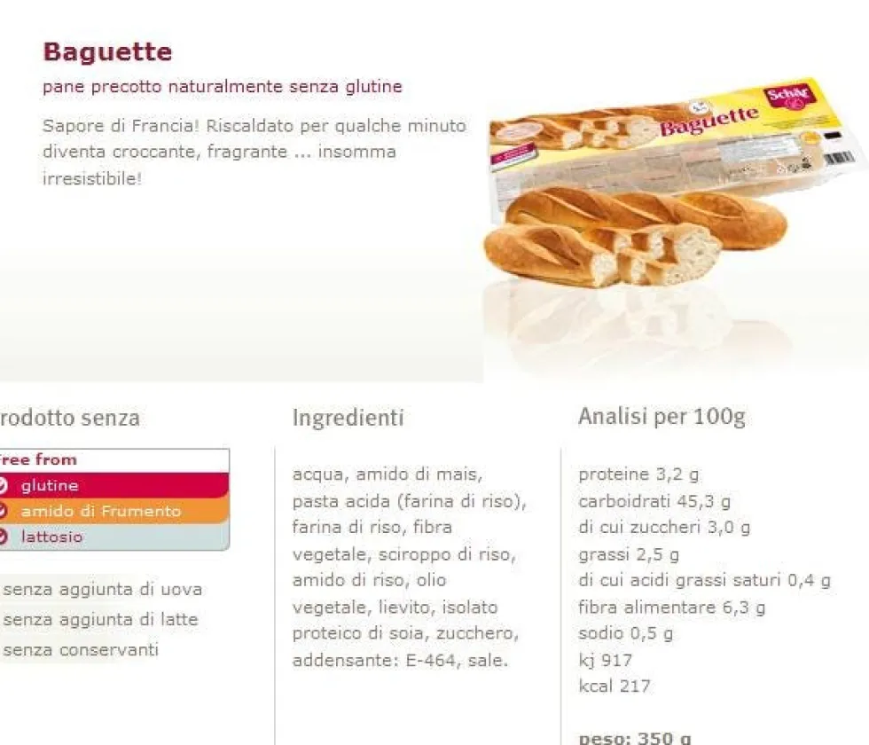Schar Pane Baguette Senza Glutine, 350g