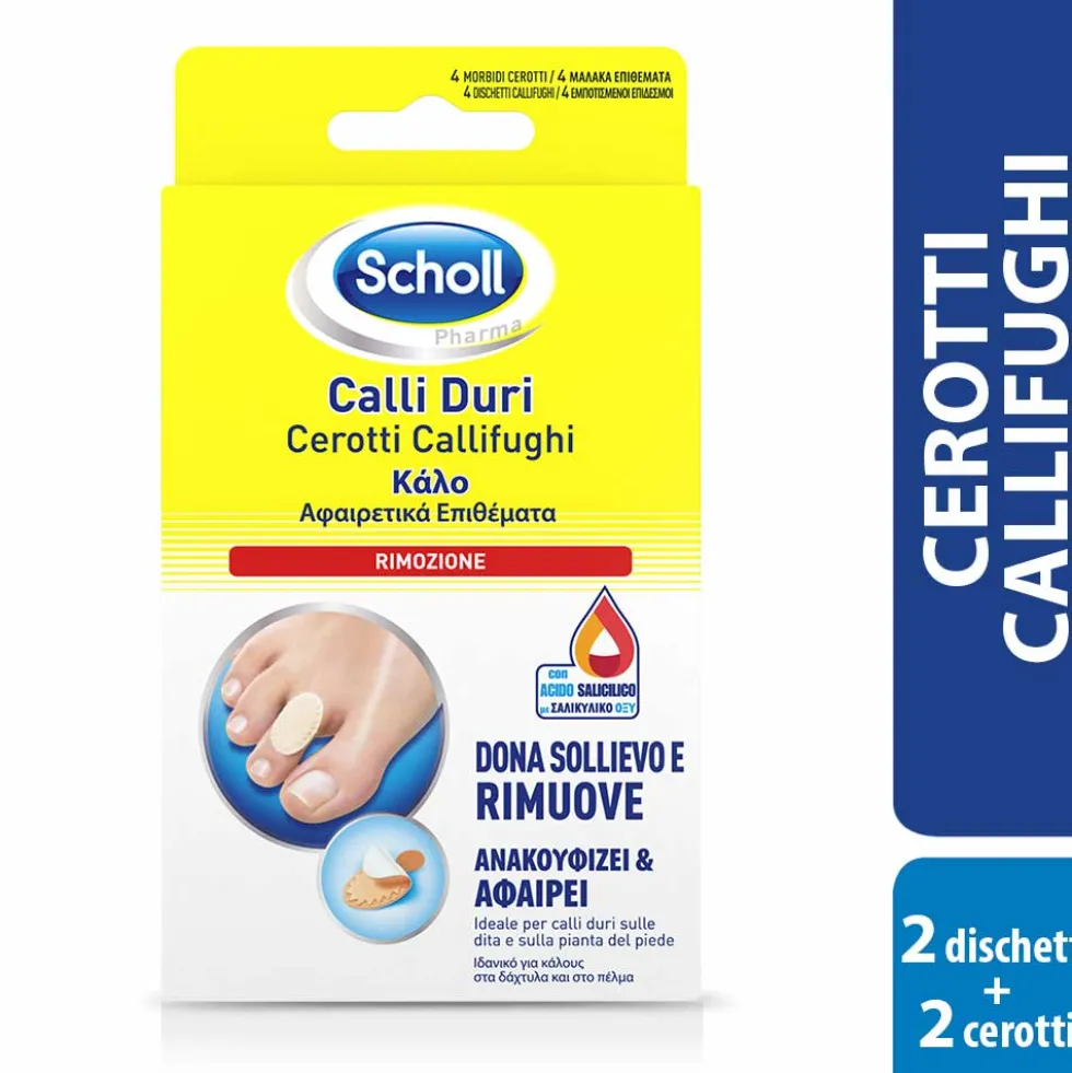 Scholl Cerotti Callifughi per Calli Duri Rimozione, 4 pezzi