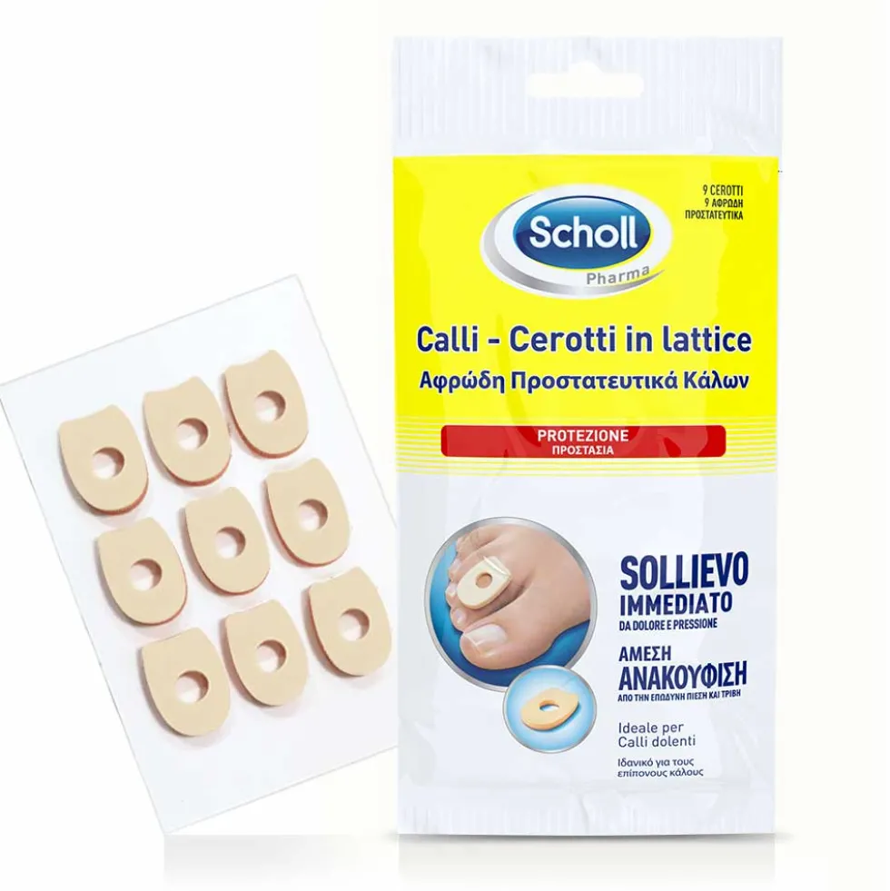 Scholl Cerotti Calli in Lattice Protezione Rapido Sollievo, 9 pezzi