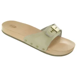 Scholl Pescura Flat Ciabatta Zoccolo in legno colore sabbia taglia 43