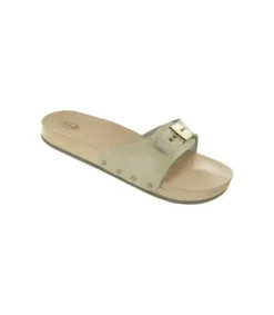 Scholl Pescura Flat - Sabot in legno per tonificare i piedi e le gambe taglia 41 sabbia