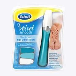 Scholl Velvet Soft blu - Kit elettronico per la cura delle unghie di mani e piedi, 1 pezzo