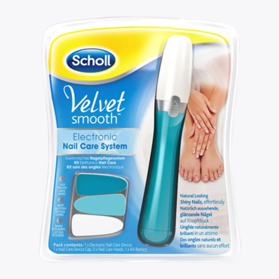 Scholl Velvet Soft blu - Kit elettronico per la cura delle unghie di mani e piedi, 1 pezzo