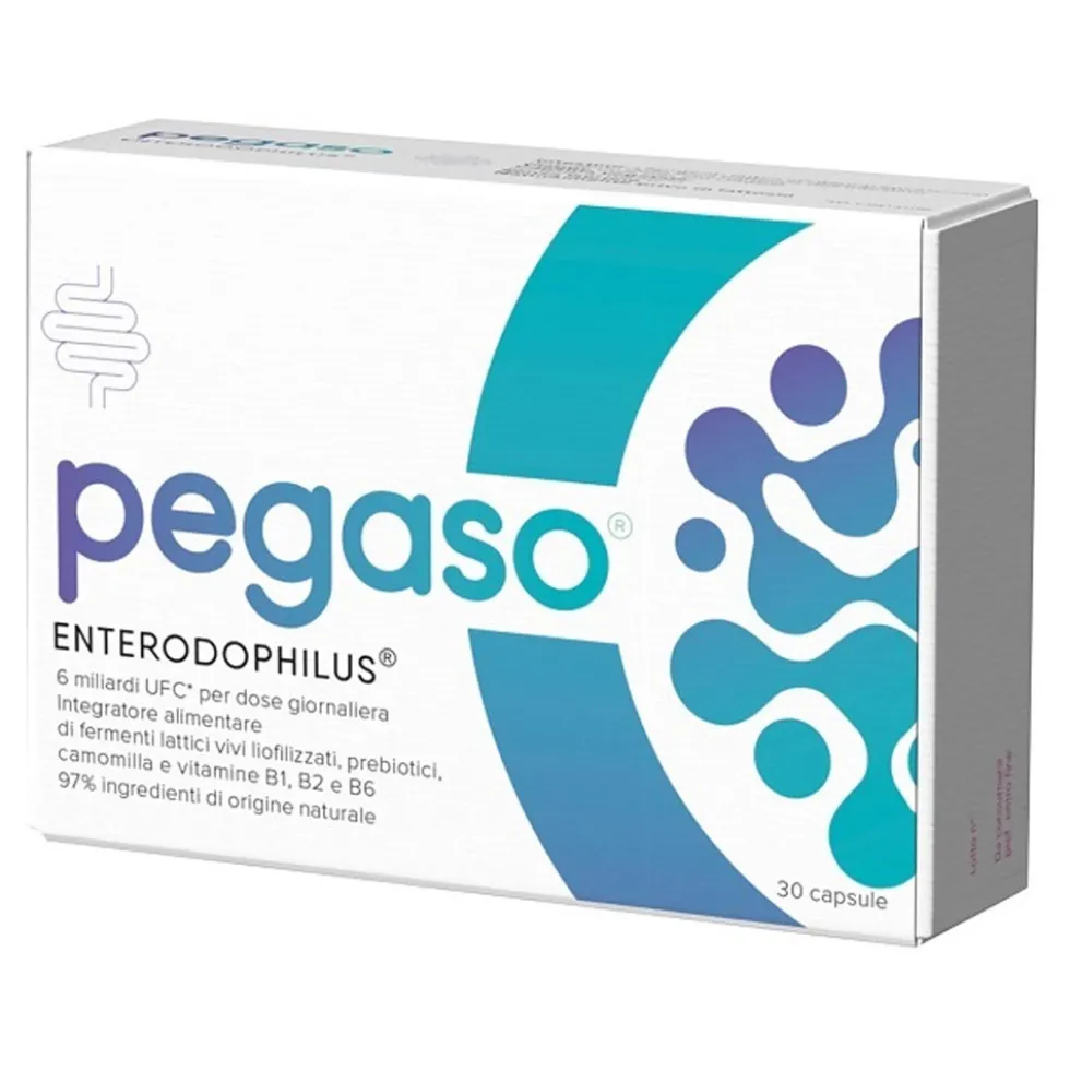Schwabe Pharma Pegaso Enterodophilus - Integratore per il riequilibrio intestinale, 30 capsule